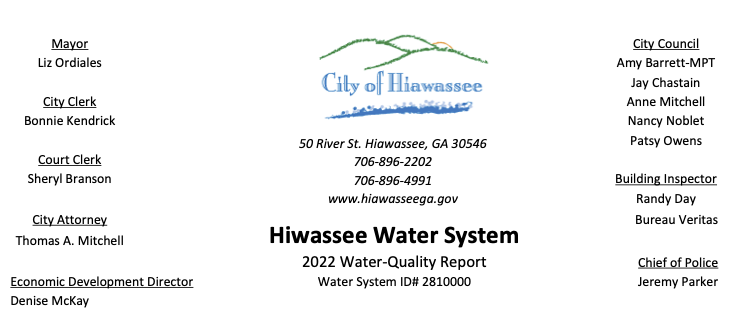 coh letterhead hiwassee water system