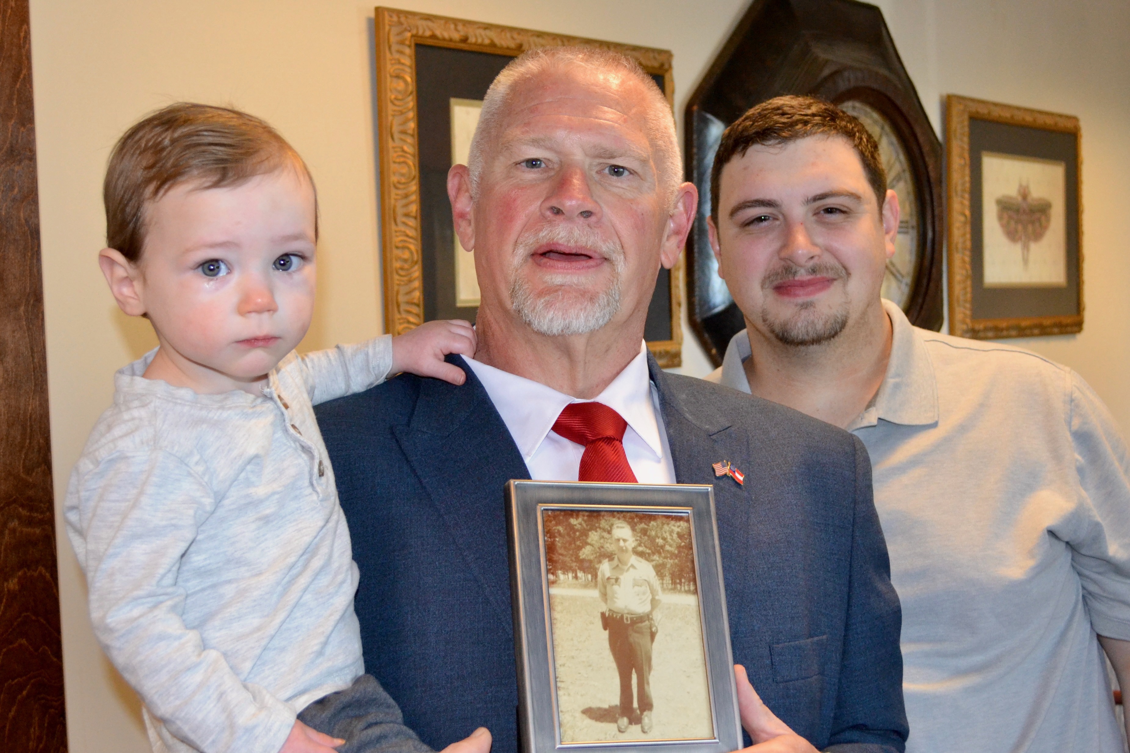 Jay Chastain Jr and family photo during swearing in